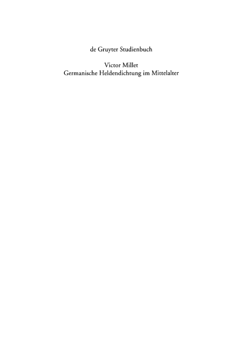 Cover image for book Germanische Heldendichtung im Mittelalter