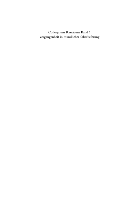 Cover image for book Vergangenheit in mündlicher Überlieferung