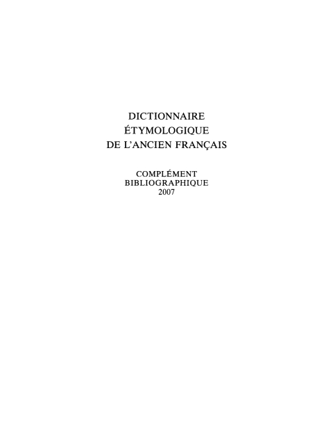 Cover image for book Complément bibliographique 2007