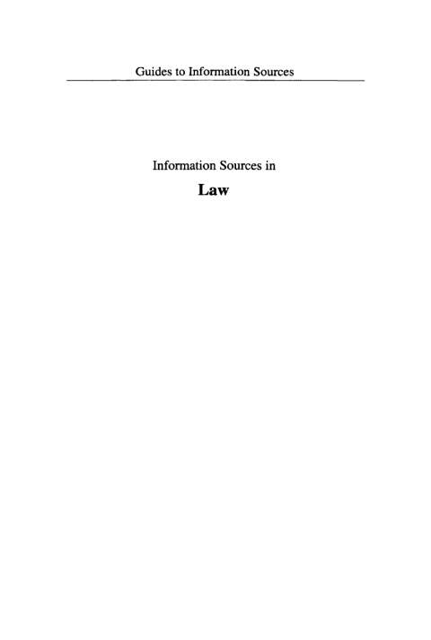 Cover image for book Information Sources in Law