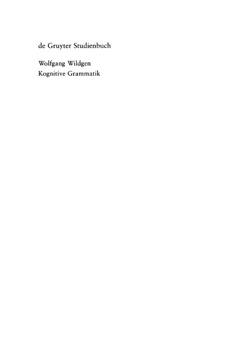 Cover image for book Kognitive Grammatik