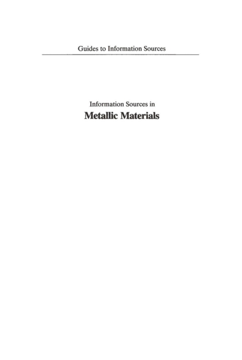 Cover image for book Information Sources in Metallic Materials