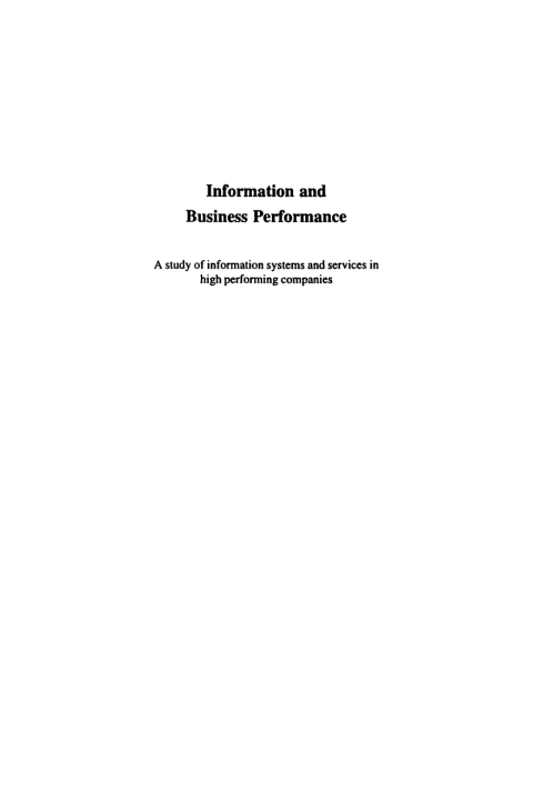 Information and Business Performance 