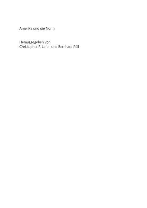Cover image for book Amerika und die Norm
