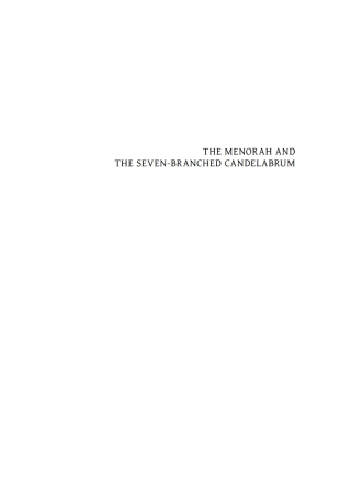 The Menorah and the Seven-branched Candelabrum