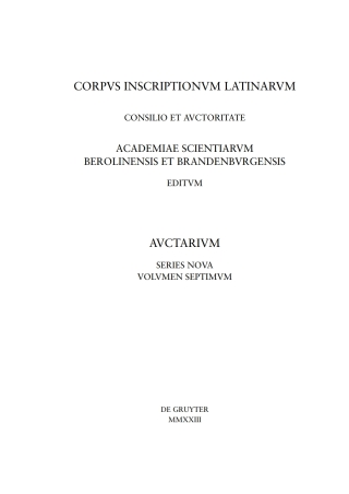 Carmina Latina Epigraphica – Developments, Dynamics, Preferences