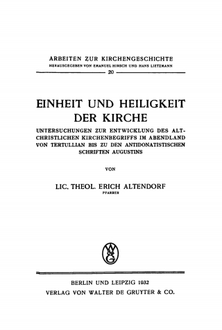 Einheit und Heiligkeit der Kirche