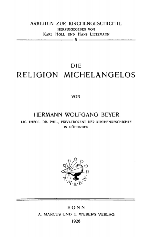 Cover image for book Die Religion Michelangelos