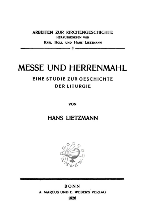 Cover image for book Messe und Herrenmahl