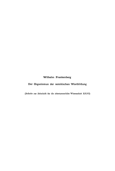 Cover image for book Der Organismus der semitischen Wortbildung