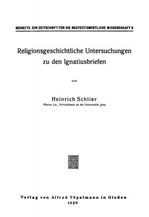 Cover image for book Religionsgeschichtliche Untersuchungen zu den Ignatiusbriefen