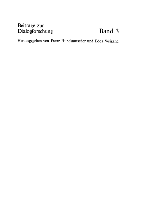 Cover image for book Methodologie der Dialoganalyse