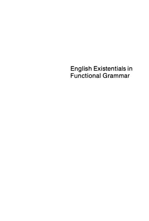 Cover image for book English existentials in functional grammar