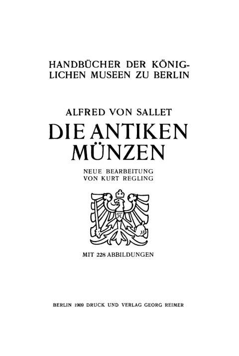 Cover image for book Die antiken Münzen