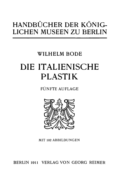 Cover image for book Die italienische Plastik