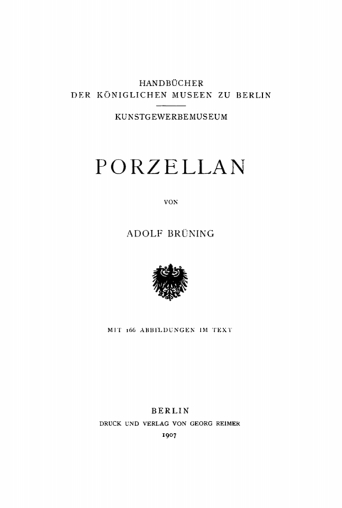Cover image for book Porzellan