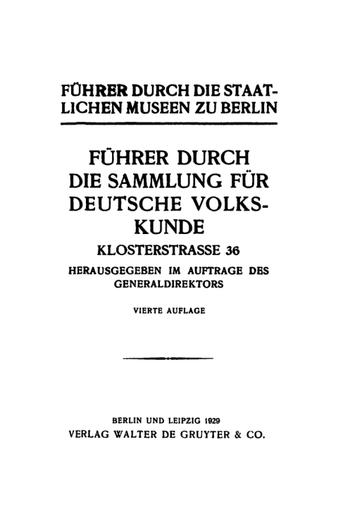 Cover image for book Führer durch die Sammlung für deutsche Volkskunde