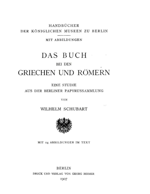 Cover image for book Das Buch bei den Griechen und Römern