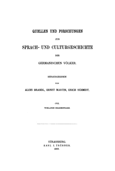 Cover image for book Wielands Shakespeare