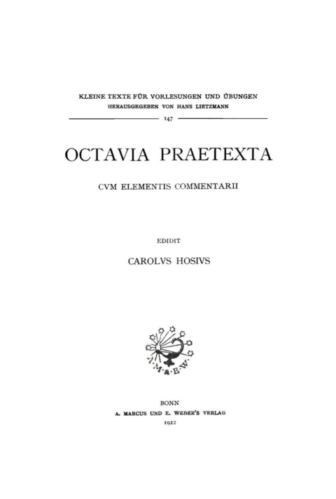 Cover image for book Octavia praetexta