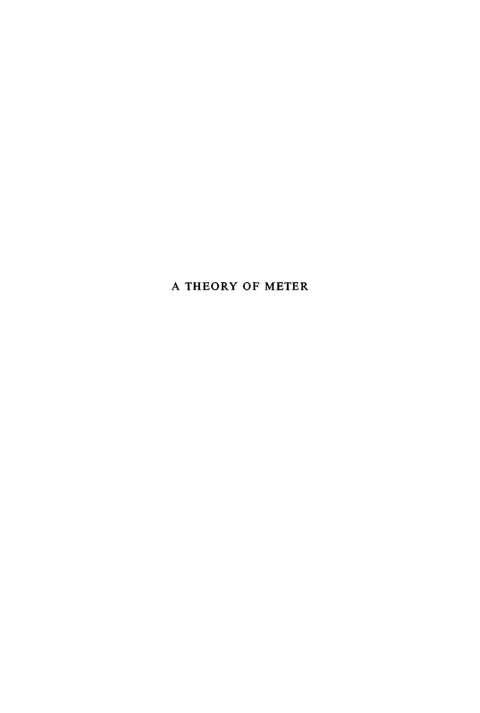 Cover image for book A Theory of Meter
