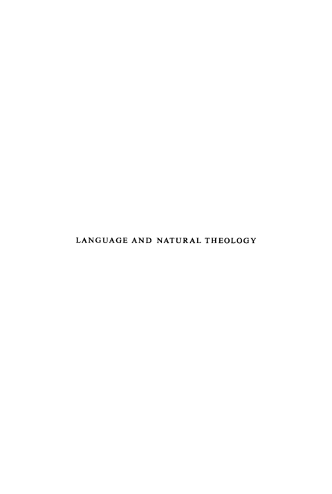 Cover image for book Language and natural theology