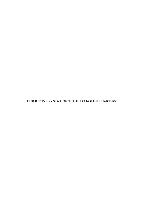 Cover image for book Descriptive Syntax of the Old English Charters
