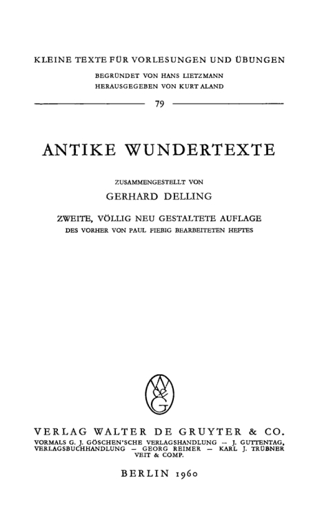 Cover image for book Antike Wundertexte