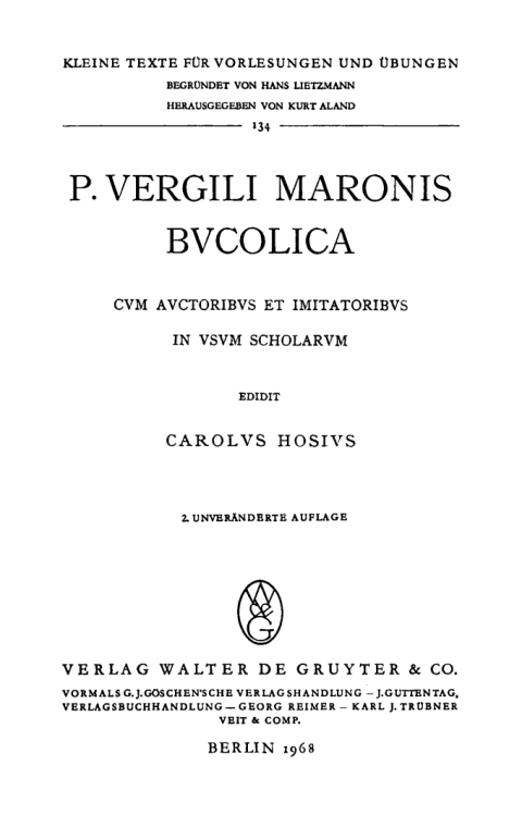 Cover image for book P. Vergili Maronis Bvcolica