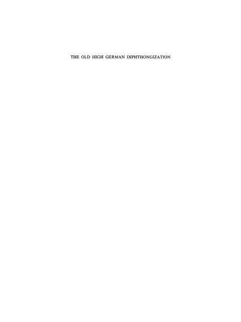 Cover image for book The old high German diphthongization