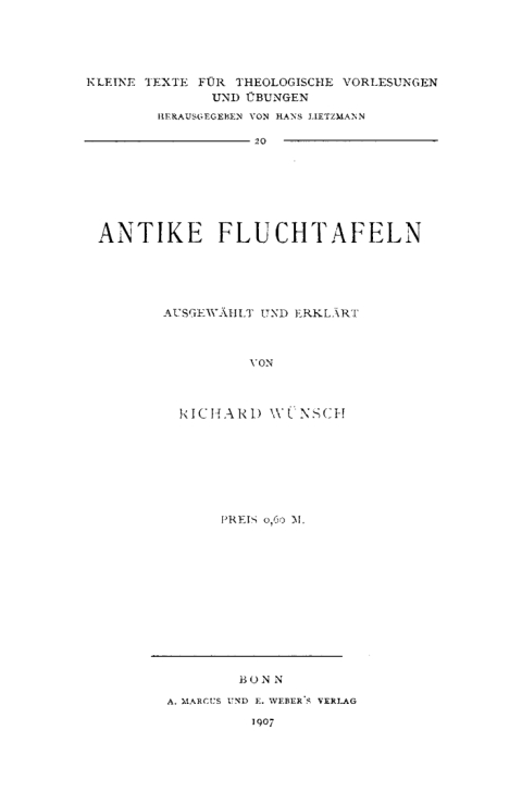 Cover image for book Antike Fluchtafeln