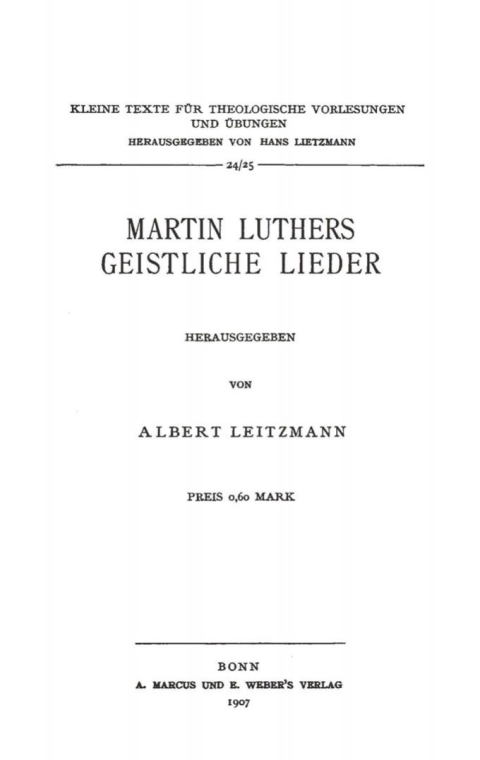 Cover image for book Martin Luthers geistliche Lieder