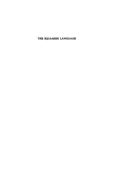 Cover image for book The Squamish language