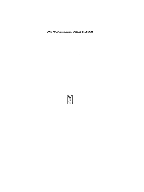 Cover image for book Das Wuppertaler Uhrenmuseum