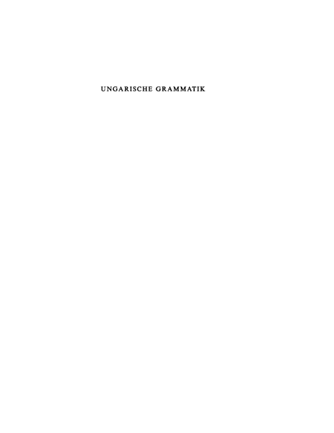 Cover image for book Ungarische Grammatik