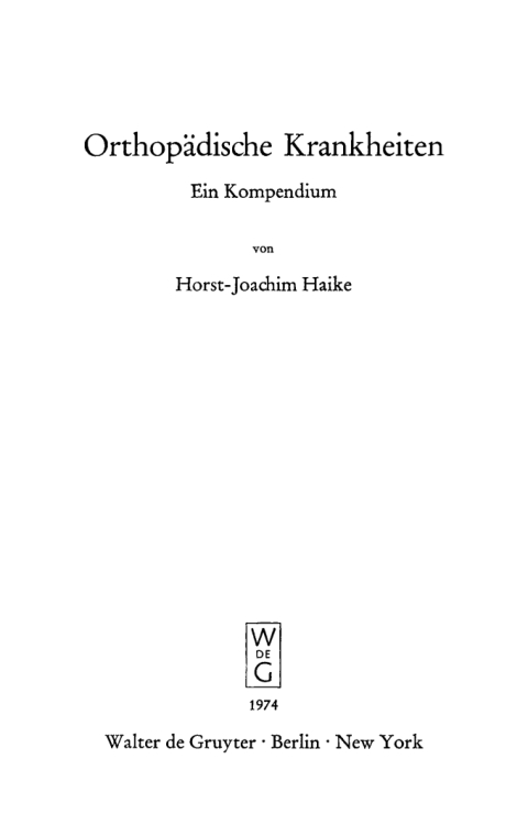 Cover image for book Orthopädische Krankheiten
