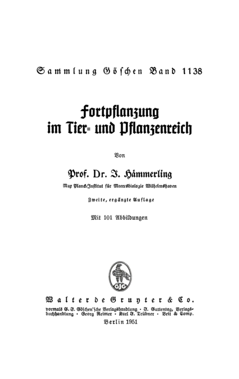 Cover image for book Fortpflanzung im Tier- und Pflanzenreich