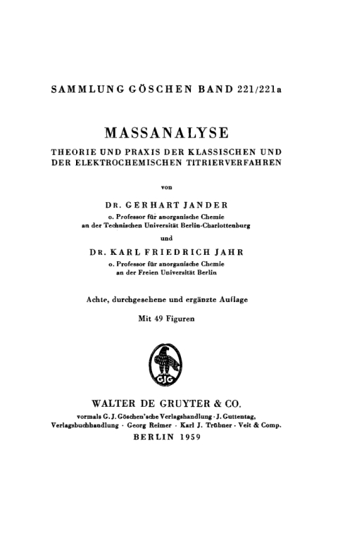 Cover image for book Massanalyse