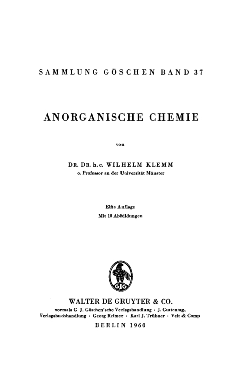 Cover image for book Anorganische Chemie