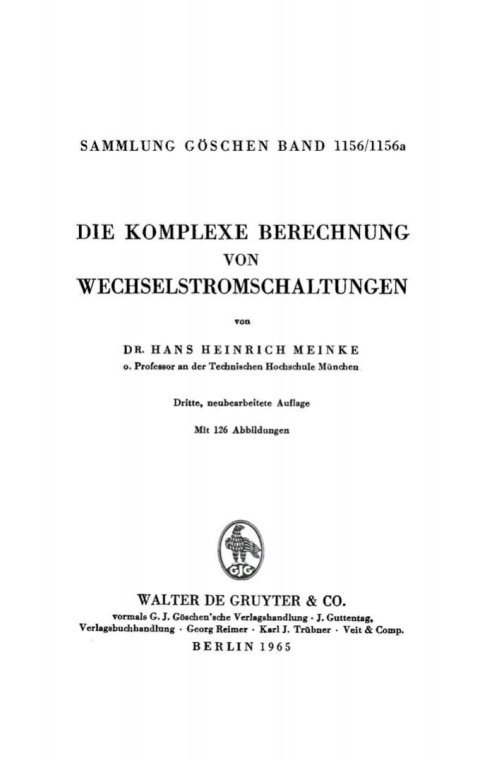 Cover image for book Die komplexe Berechnung von Wechselstromschaltungen