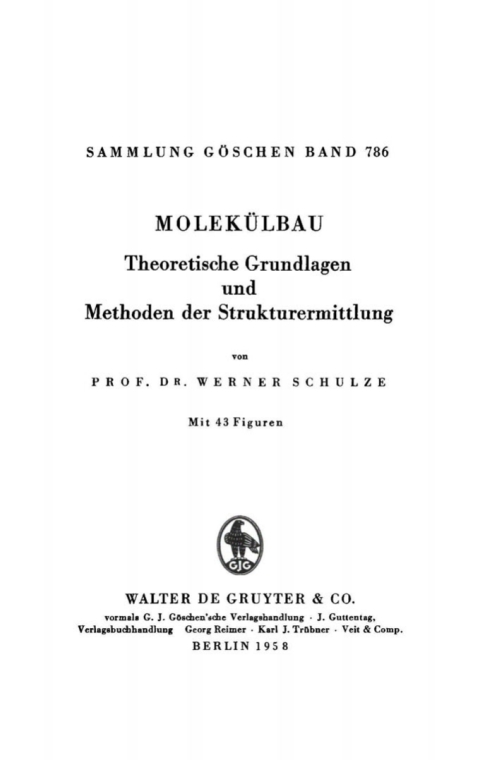 Cover image for book Molekülbau