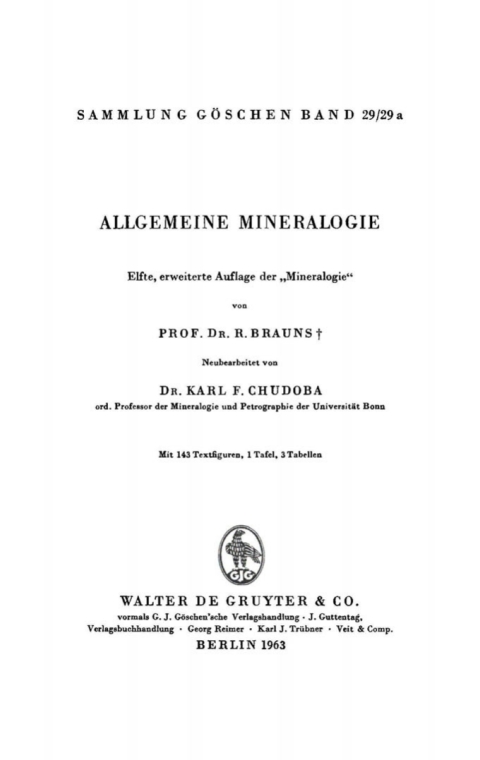 Cover image for book Allgemeine Mineralogie