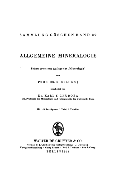 Cover image for book Allgemeine Mineralogie