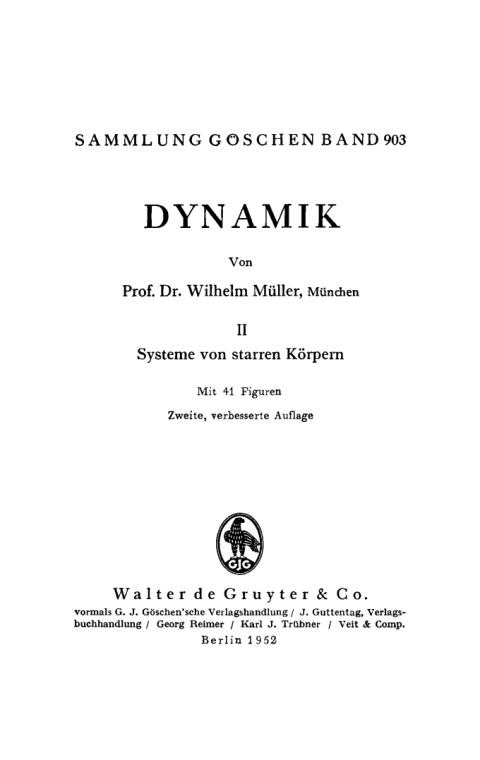Cover image for book Systeme von starren Körpern