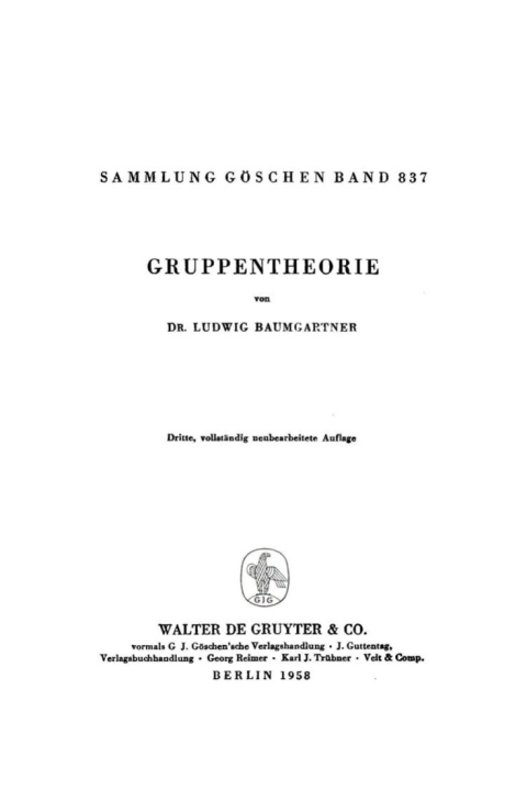 Cover image for book Gruppentheorie