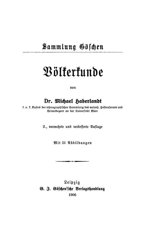Cover image for book Völkerkunde