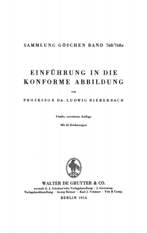 Cover image for book Einführung in die konforme Abbildung