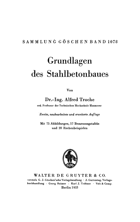 Cover image for book Grundlagen des Stahlbetonbaues