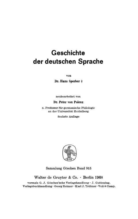 Cover image for book Geschichte der deutschen Sprache