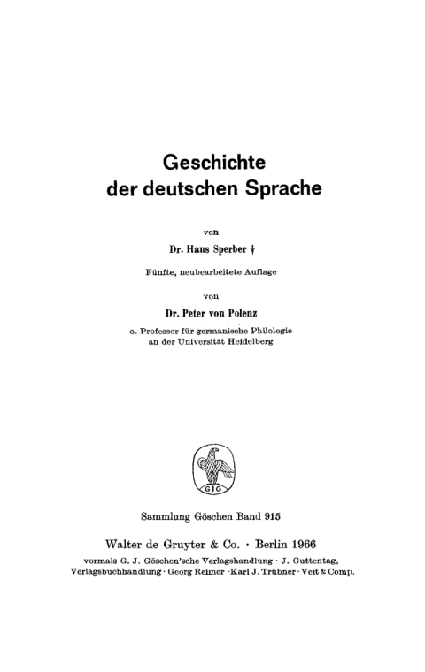 Cover image for book Geschichte der deutschen Sprache
